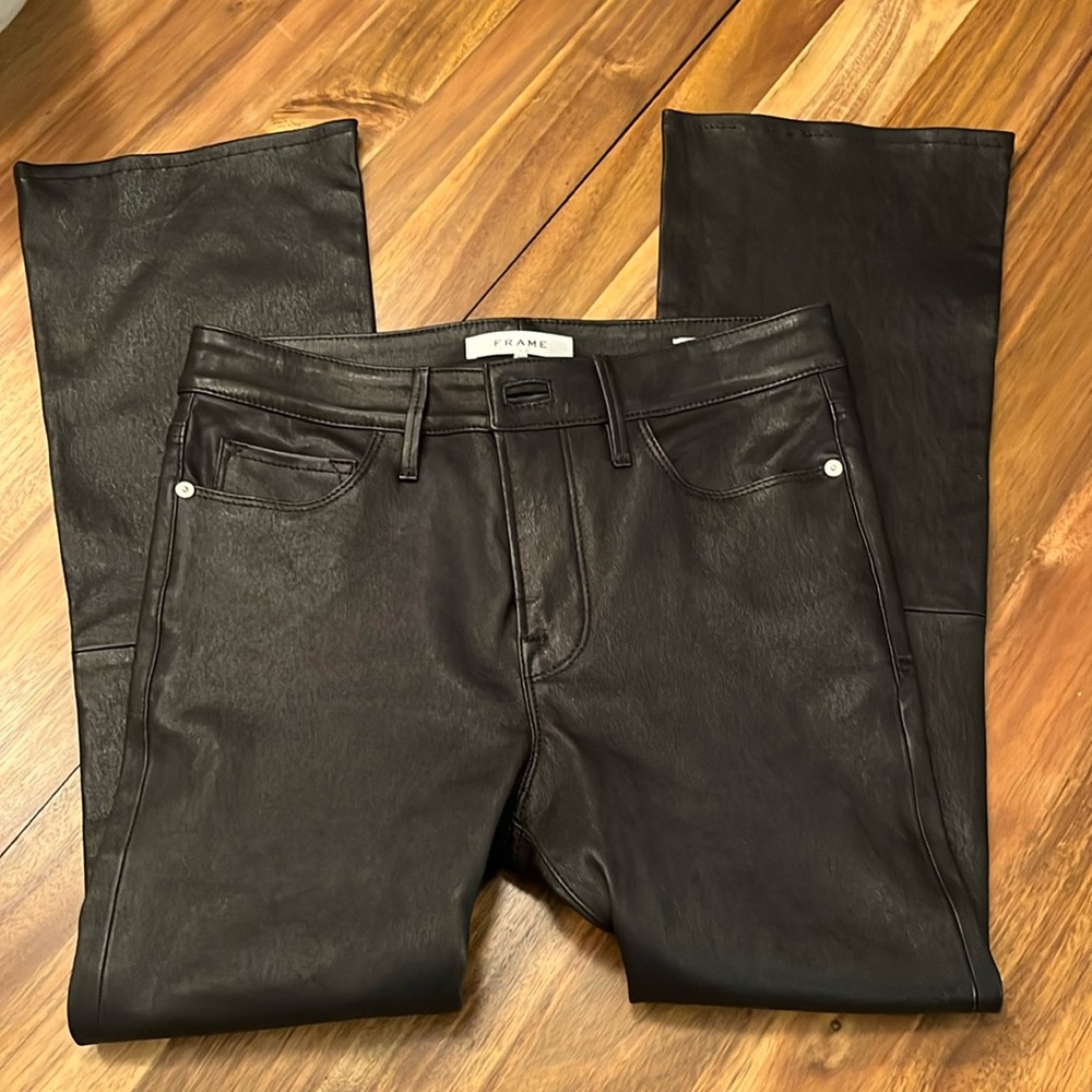 NWOT Frame Le Crop Mini Boot Leather Pant